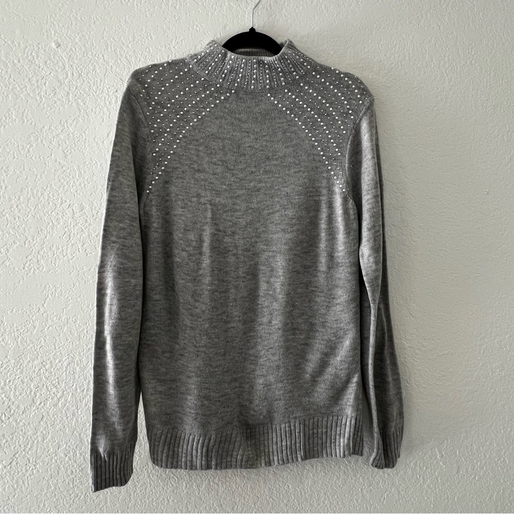 Juicy Couture Gray Embellished Pullover Acrylic Sweater‎ Women’s Size Large